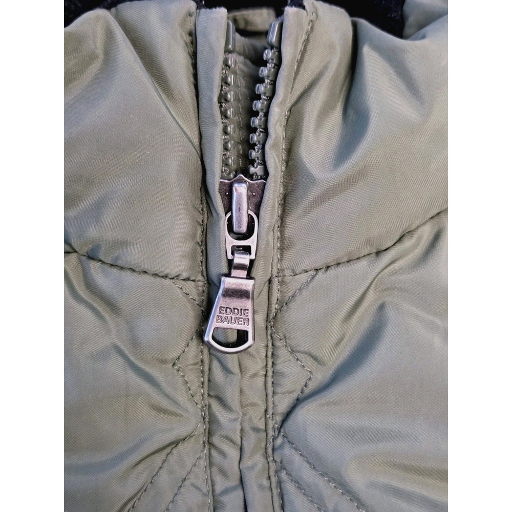 Eddie Bauer Womens Quilted Goose Down Puffer Vest Full Zip Medium Green - Picture 8 of 16